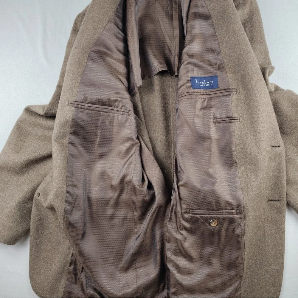 Turnbury 50R 100% Camel Hair Sport Coat Blazer Brown 2 Button Mens Jacket